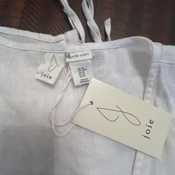 Joie White V-Neck Blouse with Tie Detail - Picture 3 of 7